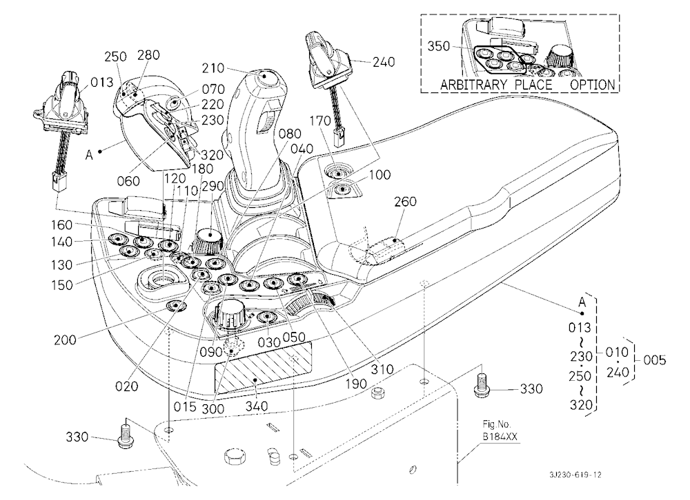 Armrest (5 Remote Control Valves) [With Joystick]
