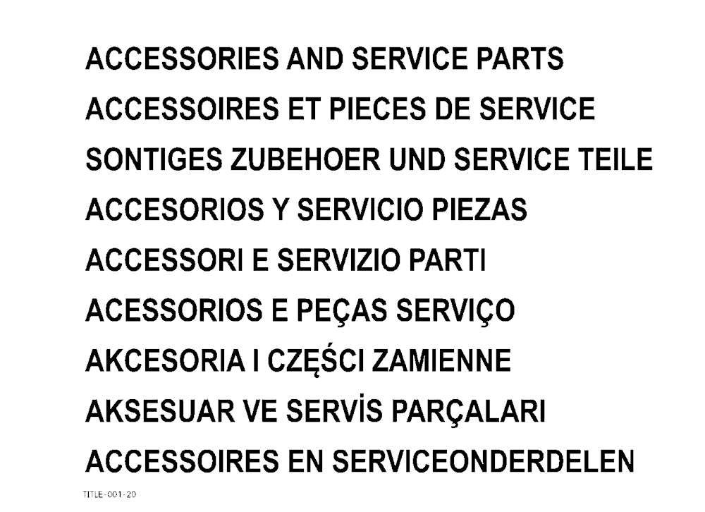 Accessories And Service Parts