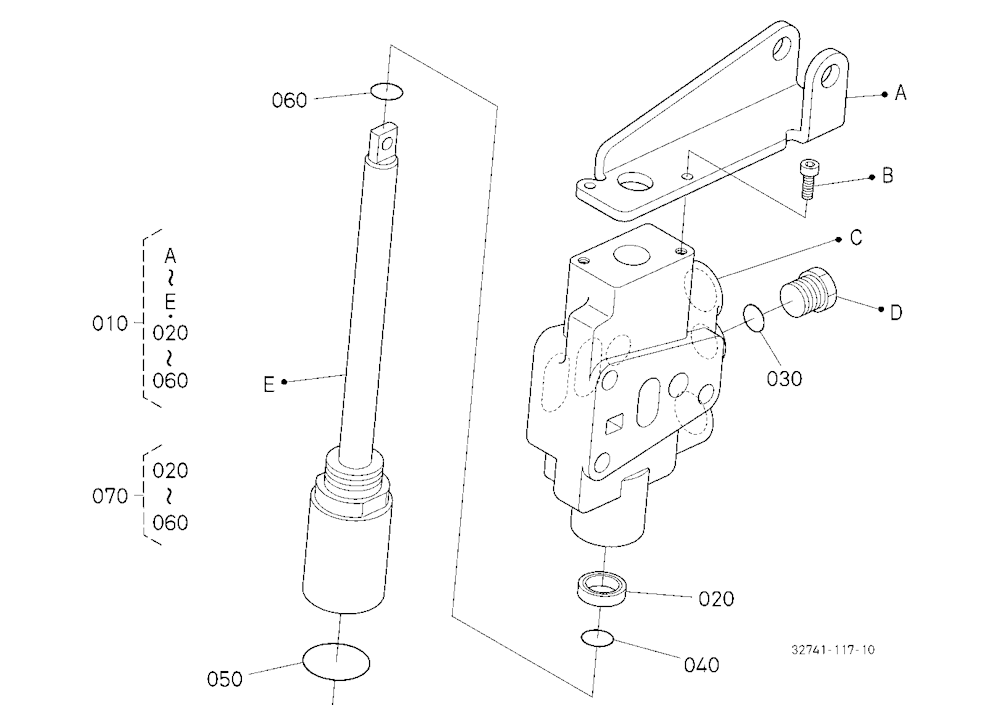 Aux. Control Valve (Floating) [Comp. Parts] (W/G N