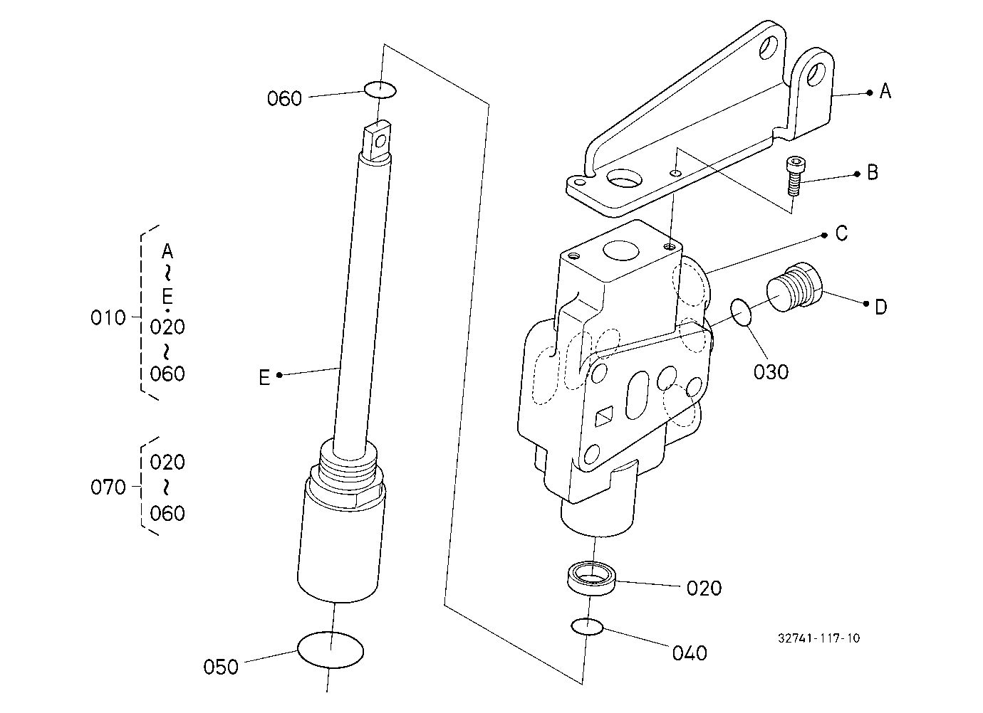 Aux. Control Valve (Floating) [Comp. Parts] (W/G N