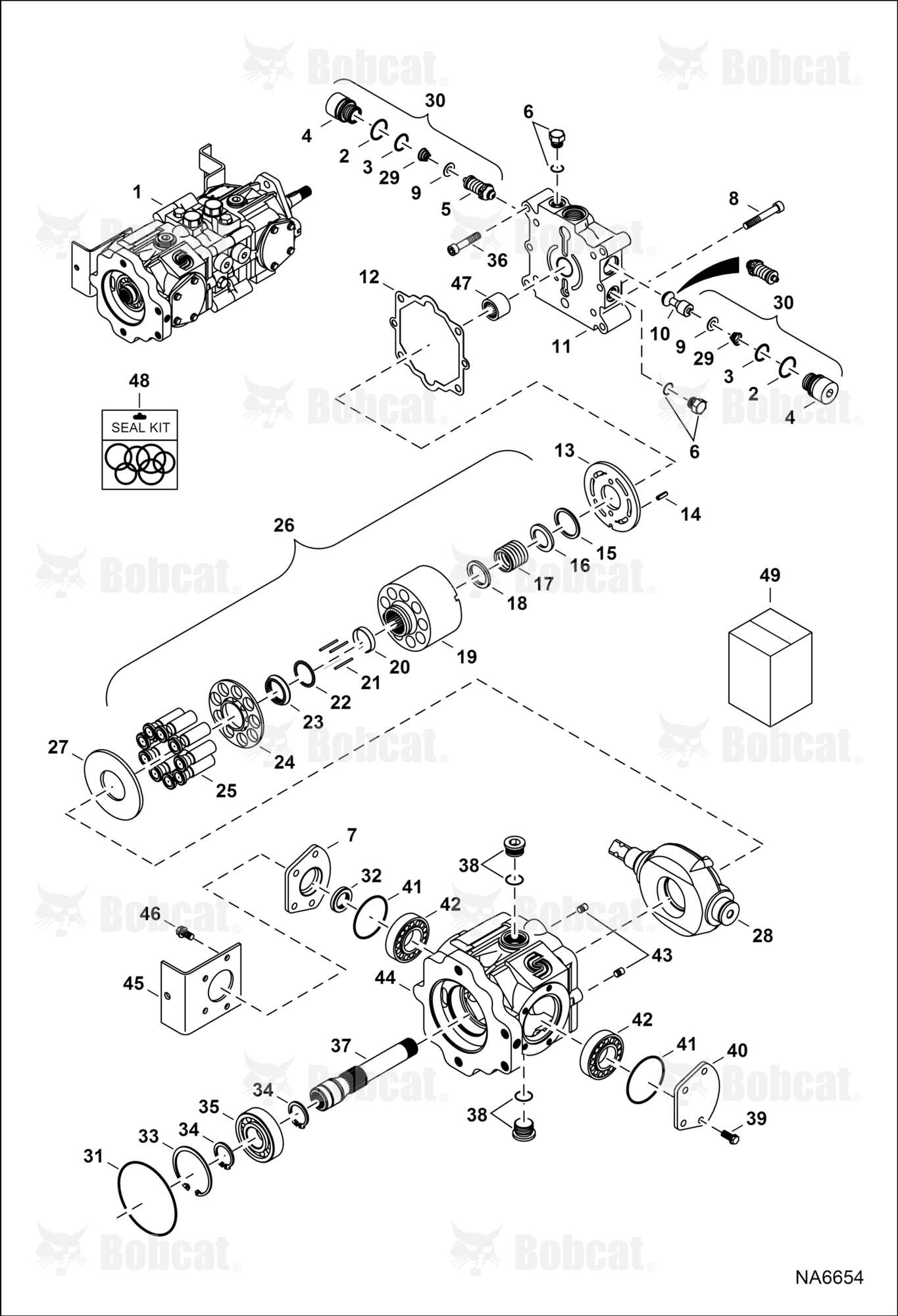 Hydrostatic Pump (Manual Controls & ACS) (Right Half)