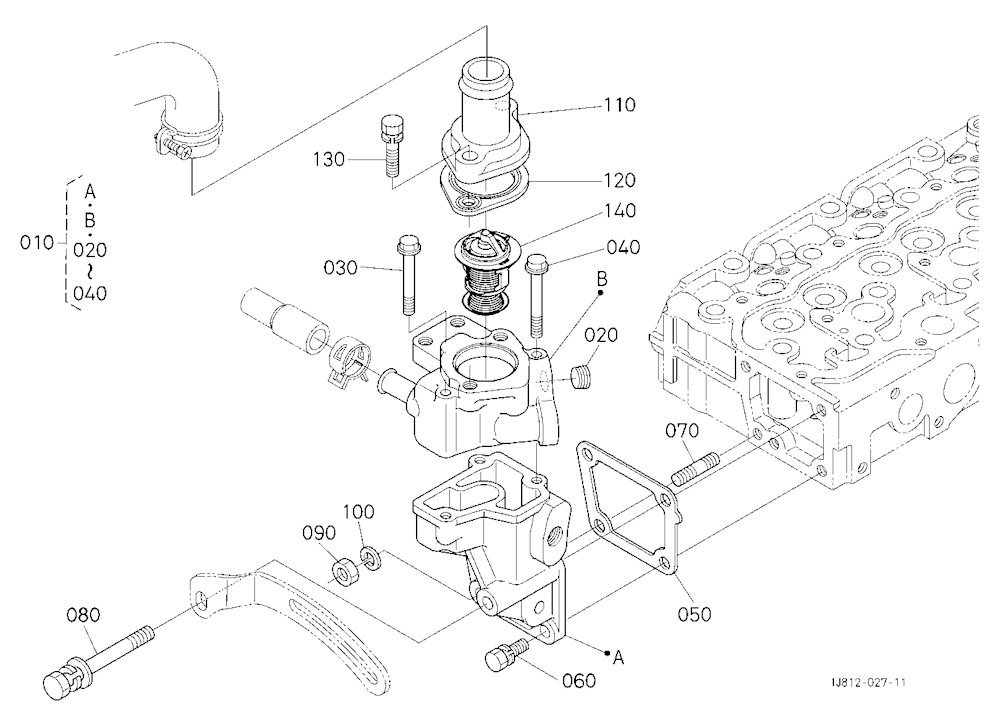 Water Flange And Thermostat