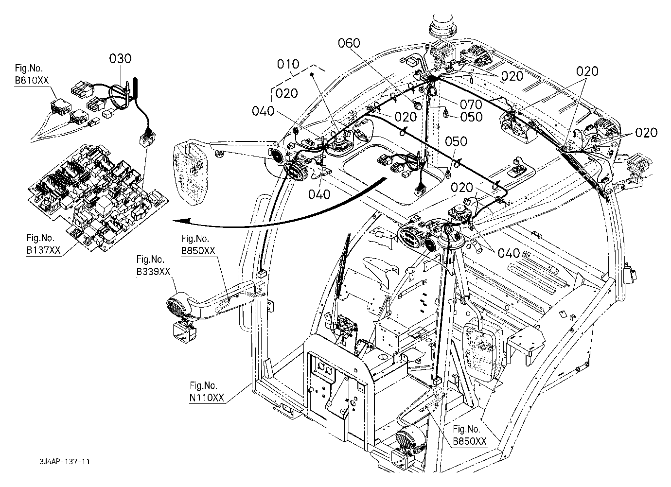 Electrical Wiring (Roof) [W/O Mirror Heater]