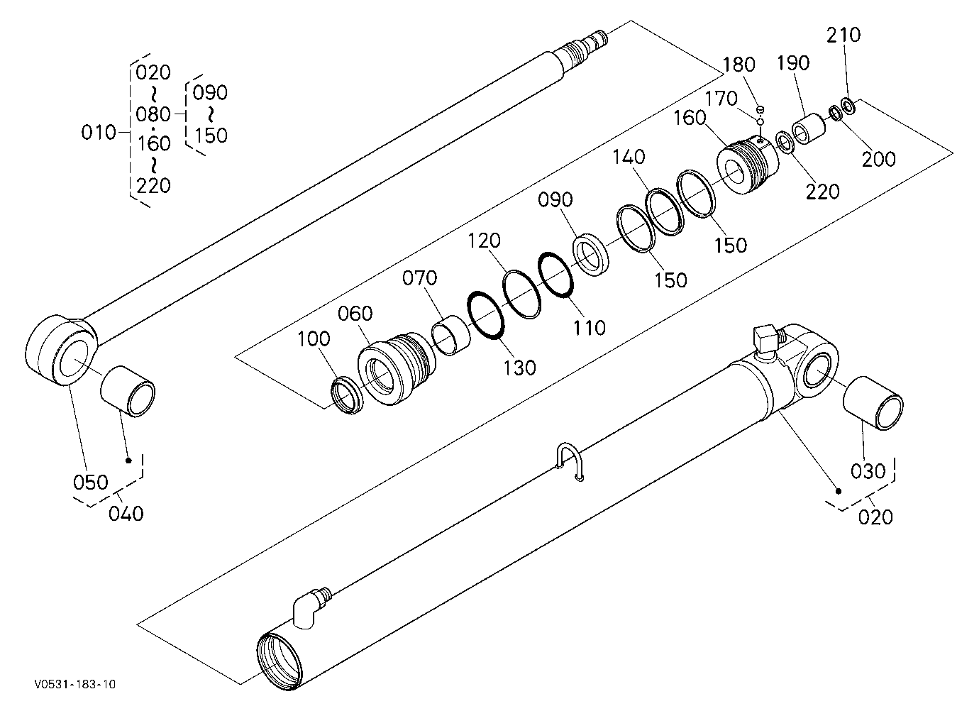 Arm Cylinder (Right) [Component Parts]