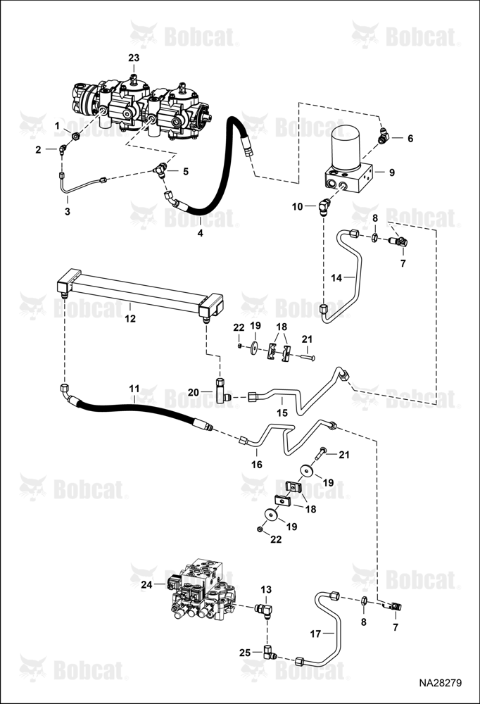 Hydrostatic Circuitry (Cooler) (Walvoil Mcv Mounting)