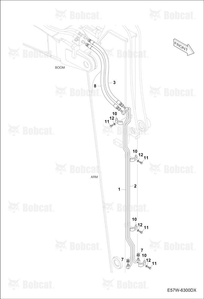 Hydraulic Circuitry (Arm 1,9 m) (Quickclamp)