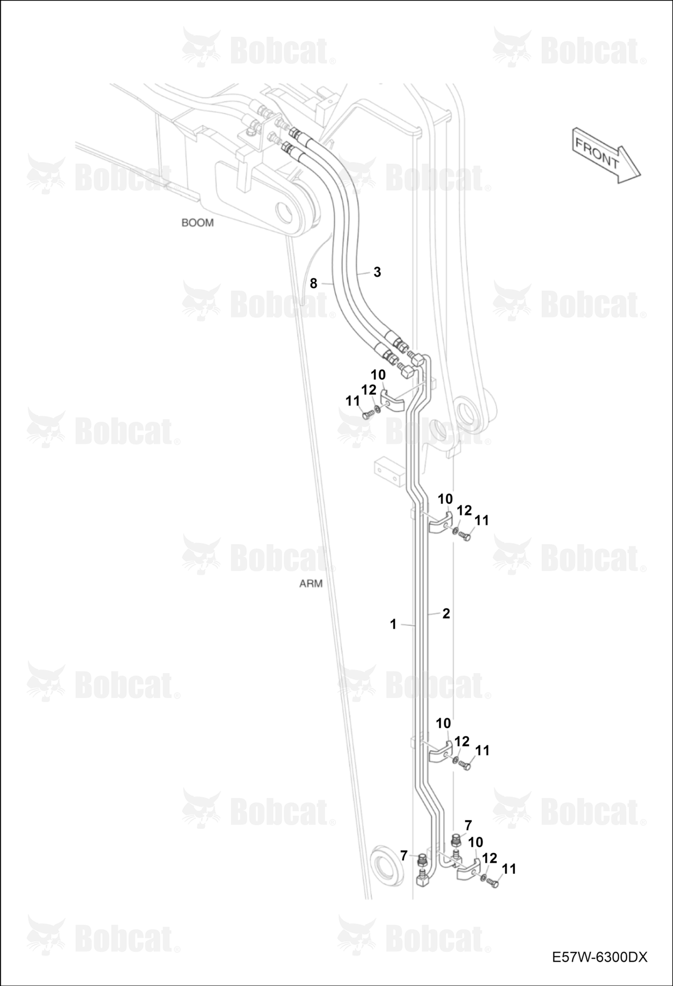 Hydraulic Circuitry (Arm 1,9 m) (Quickclamp)