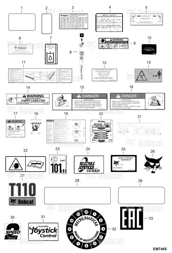 Decals (Outside) AE0J11001 & Above