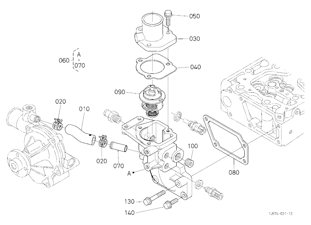 Water Flange And Thermostat
