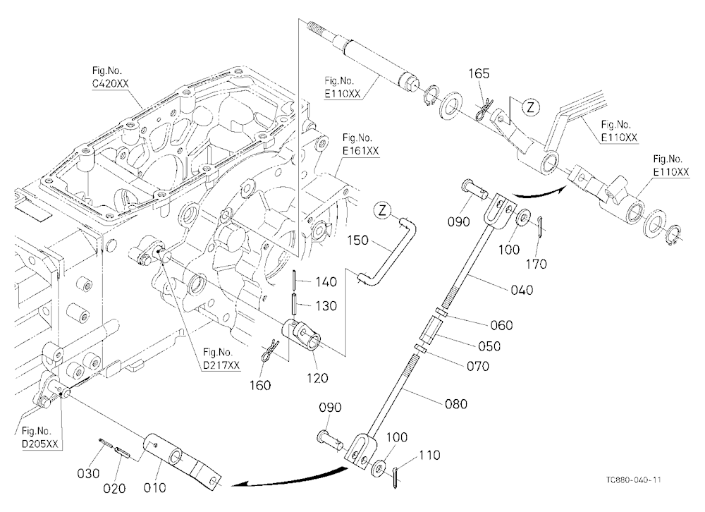 Range Gear Shift And Shuttle Shift Rod