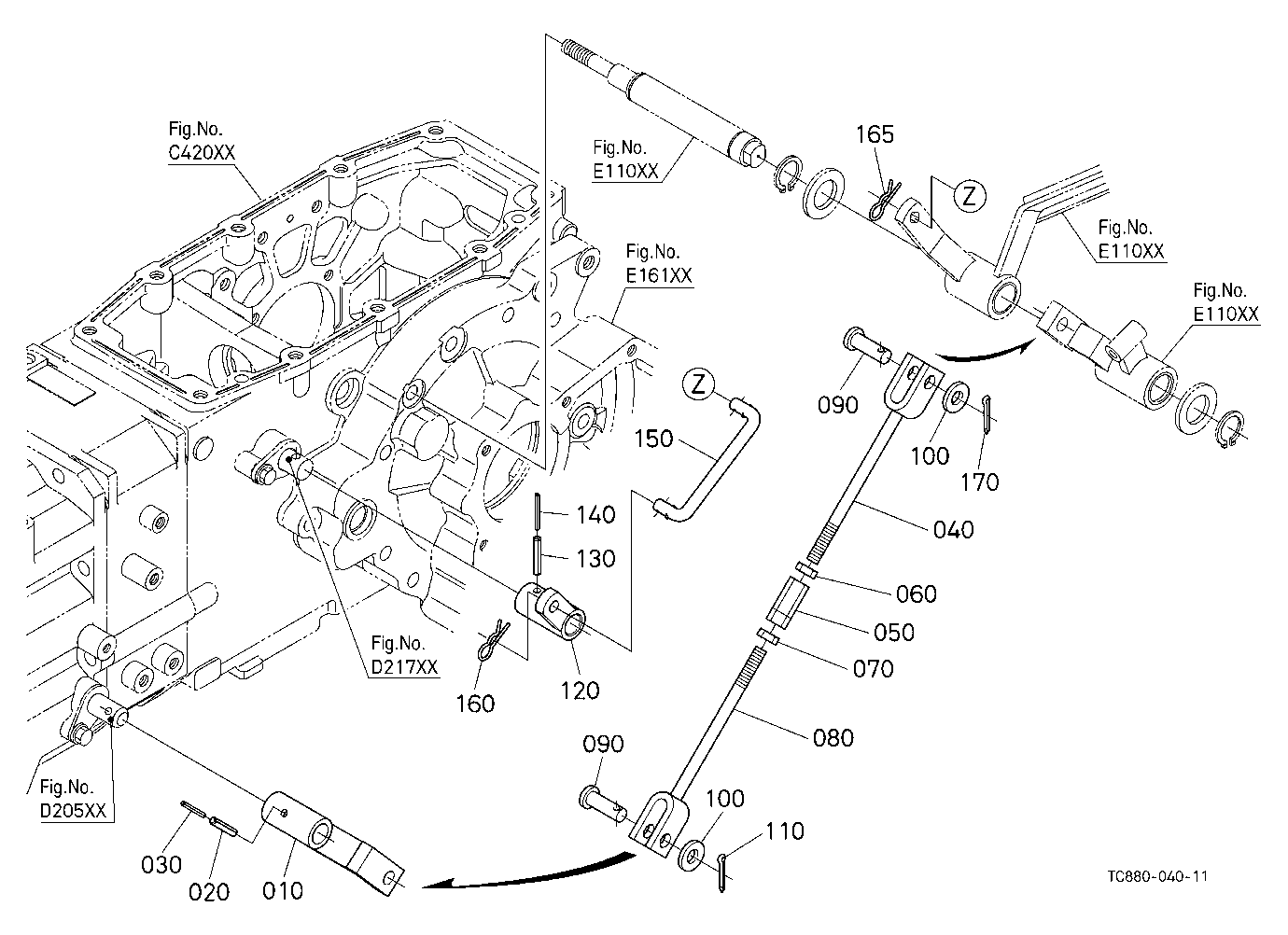 Range Gear Shift And Shuttle Shift Rod
