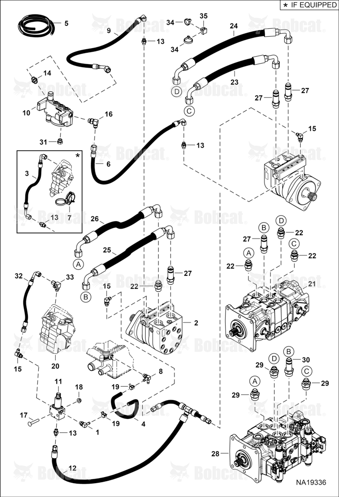 Hydrostatic Circuitry (2-Speed Motor) B5FA11001 - B5FA17999