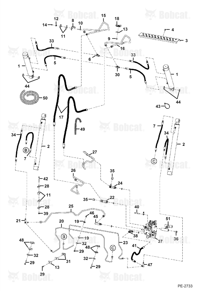 Hydraulic Circuitry (W/O Bucket Positioning Valve)