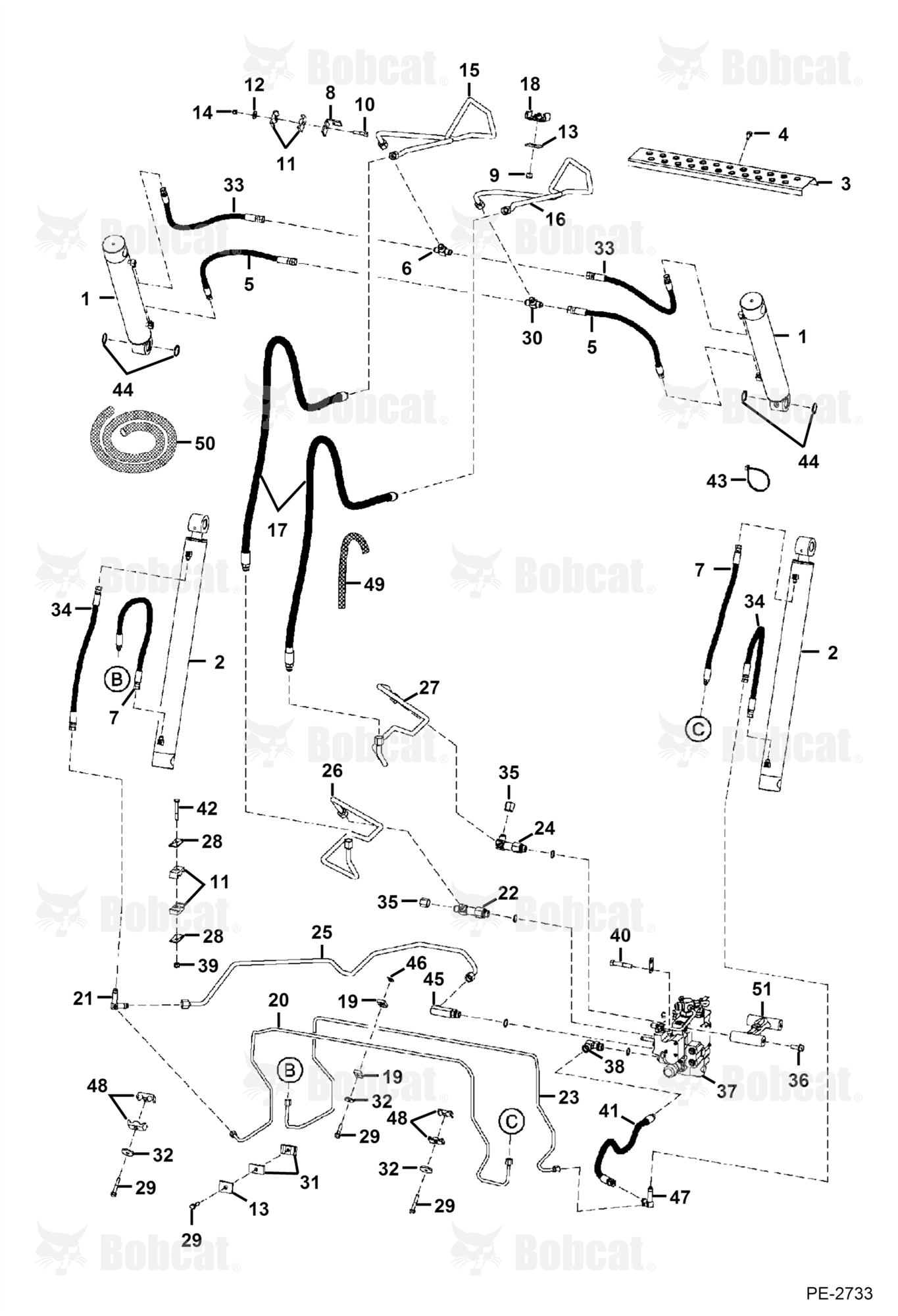 Hydraulic Circuitry (W/O Bucket Positioning Valve)