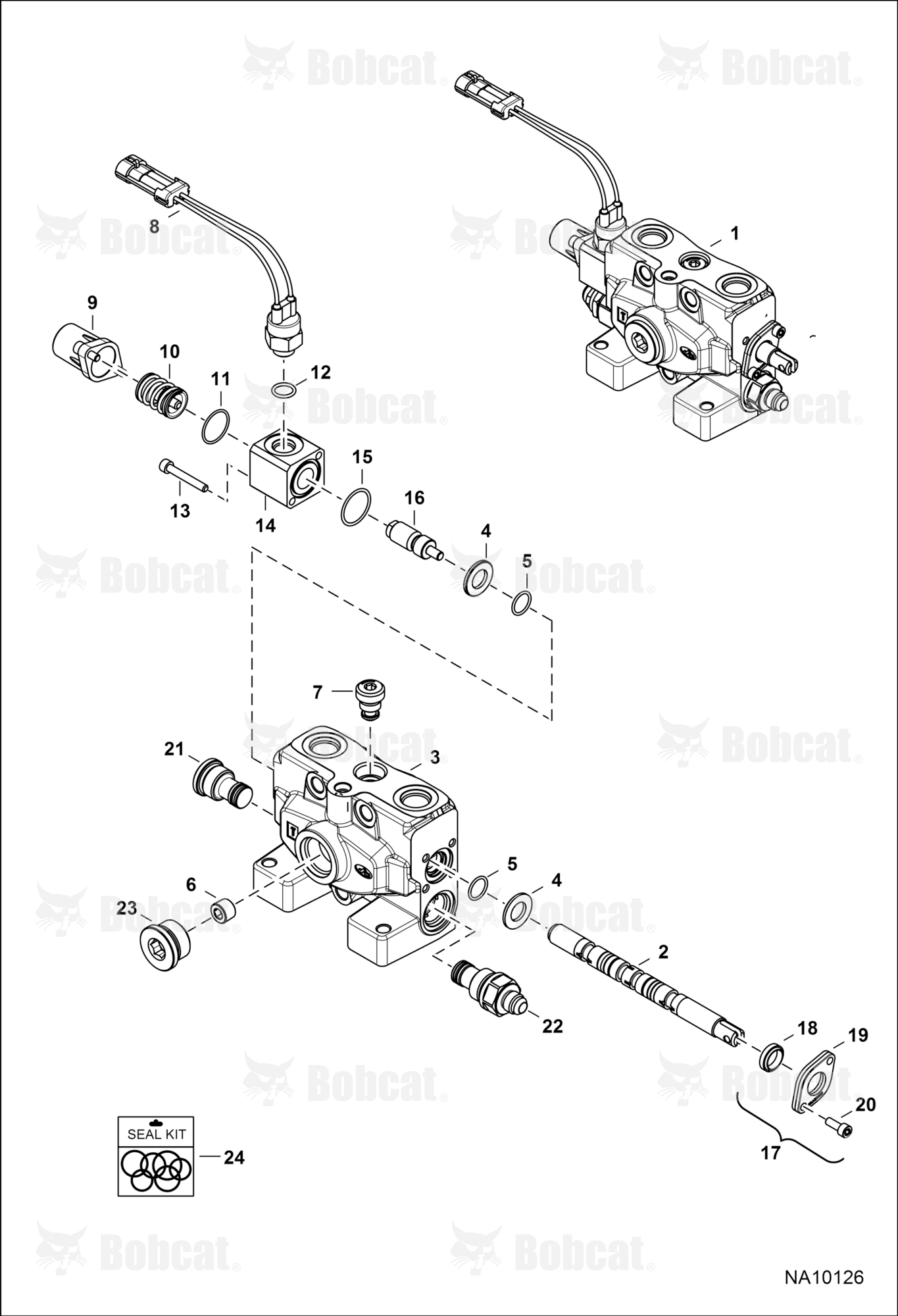 Hydraulic Control Valve (LH Travel Section) (Straight Fitting)