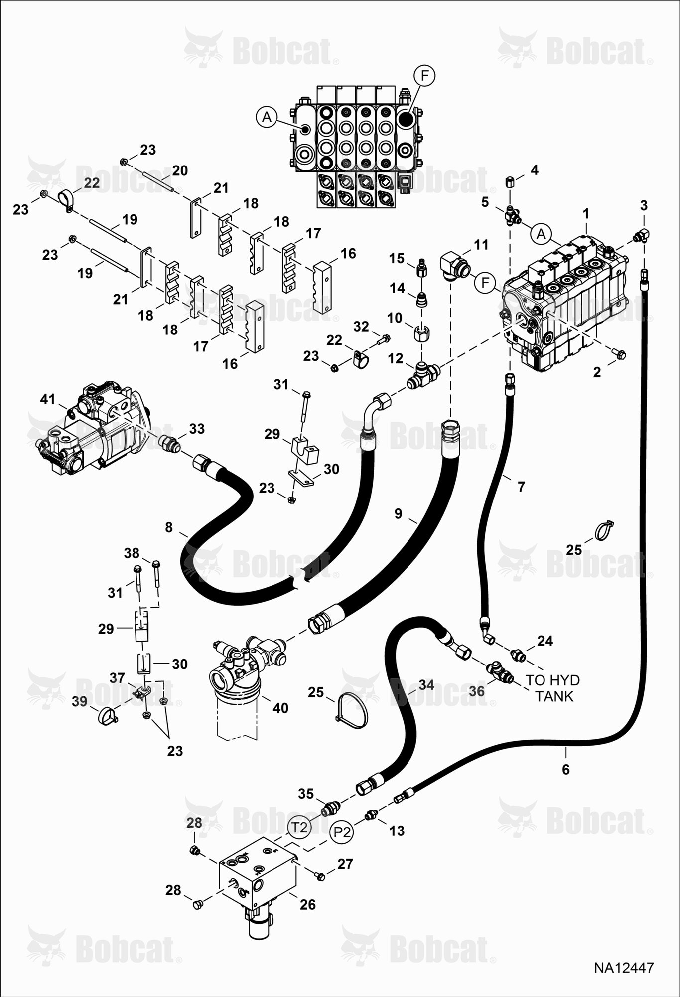 Hydraulic Circuitry (Control Valve & Manifold Block)  B4C311001 - B4C316000