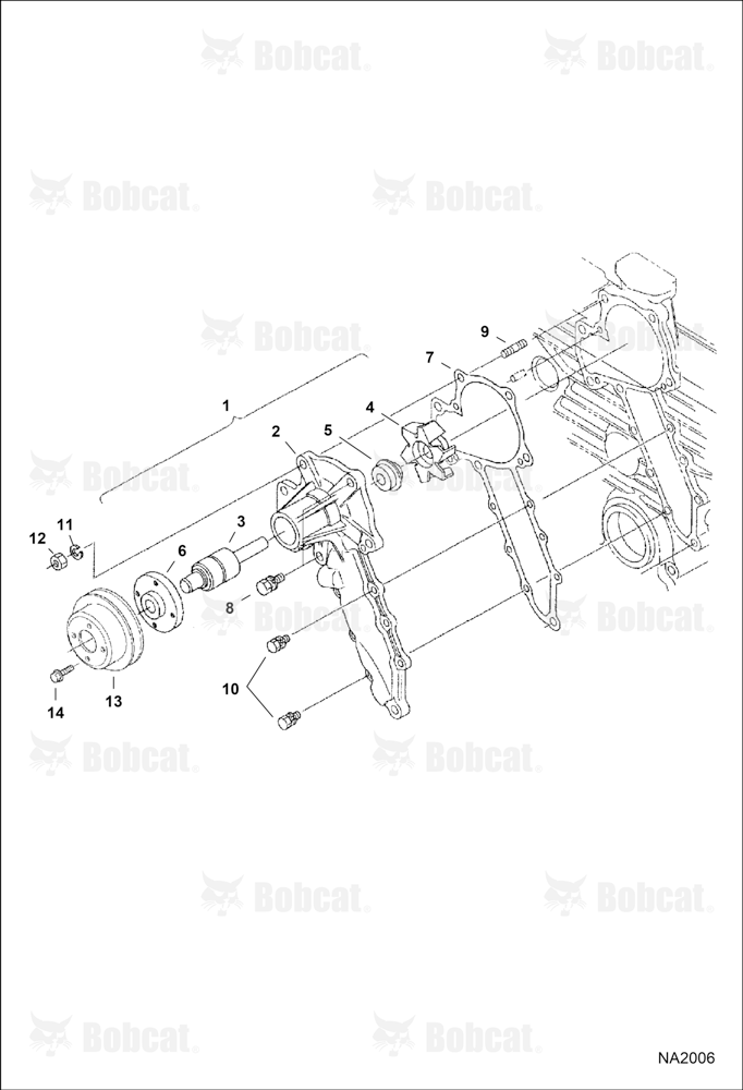Water Pump (Blue) (Engine Serial # D1703-B******)