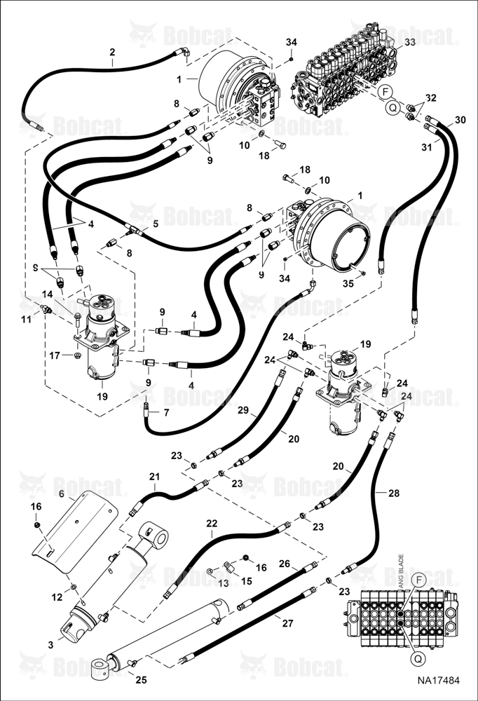 Hydraulic Circuitry (Lower)(W/ Angle Blade)