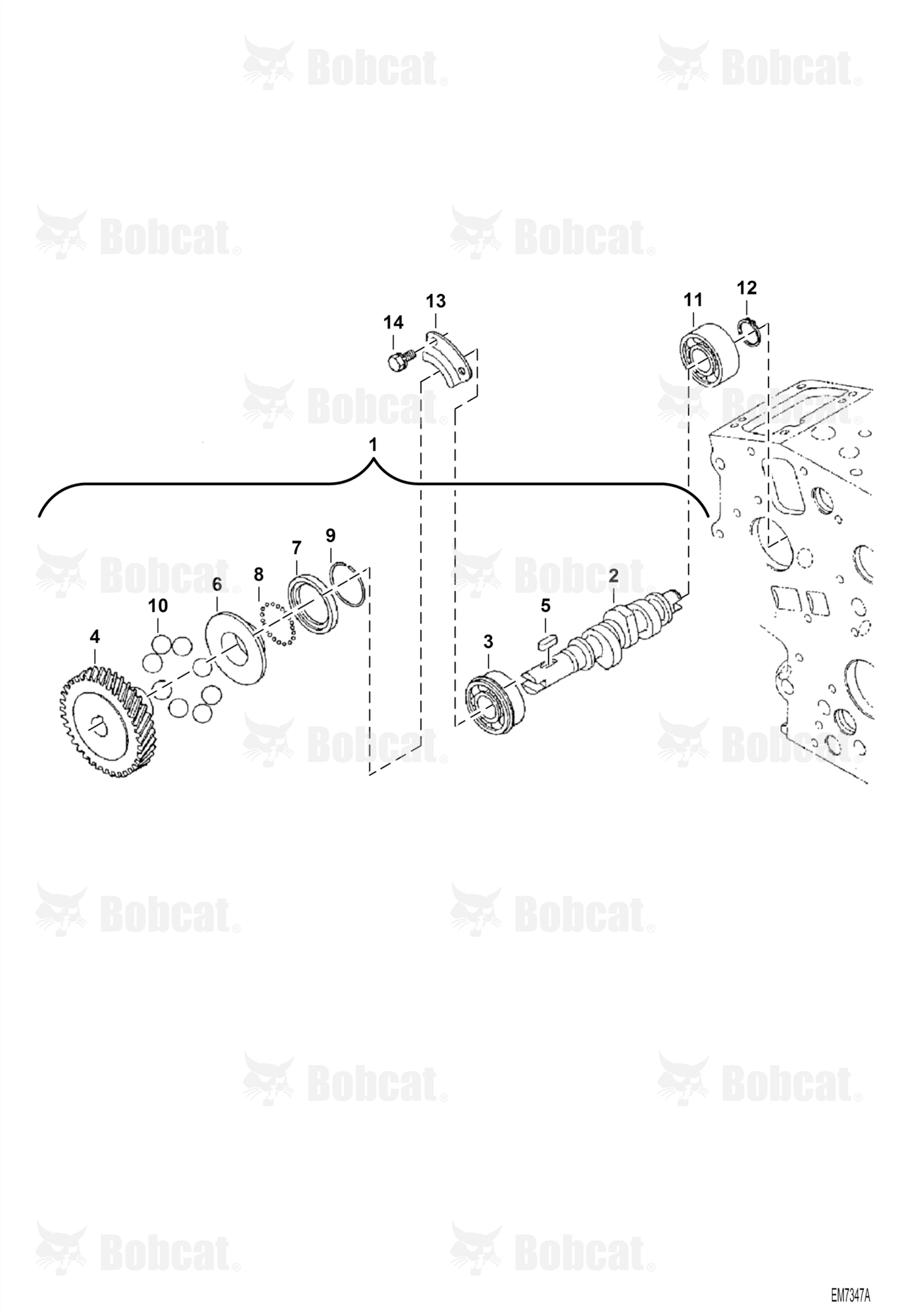 Fuel Camshaft and Governor Shaft (Engine S/N 4JC0001 & Above)
