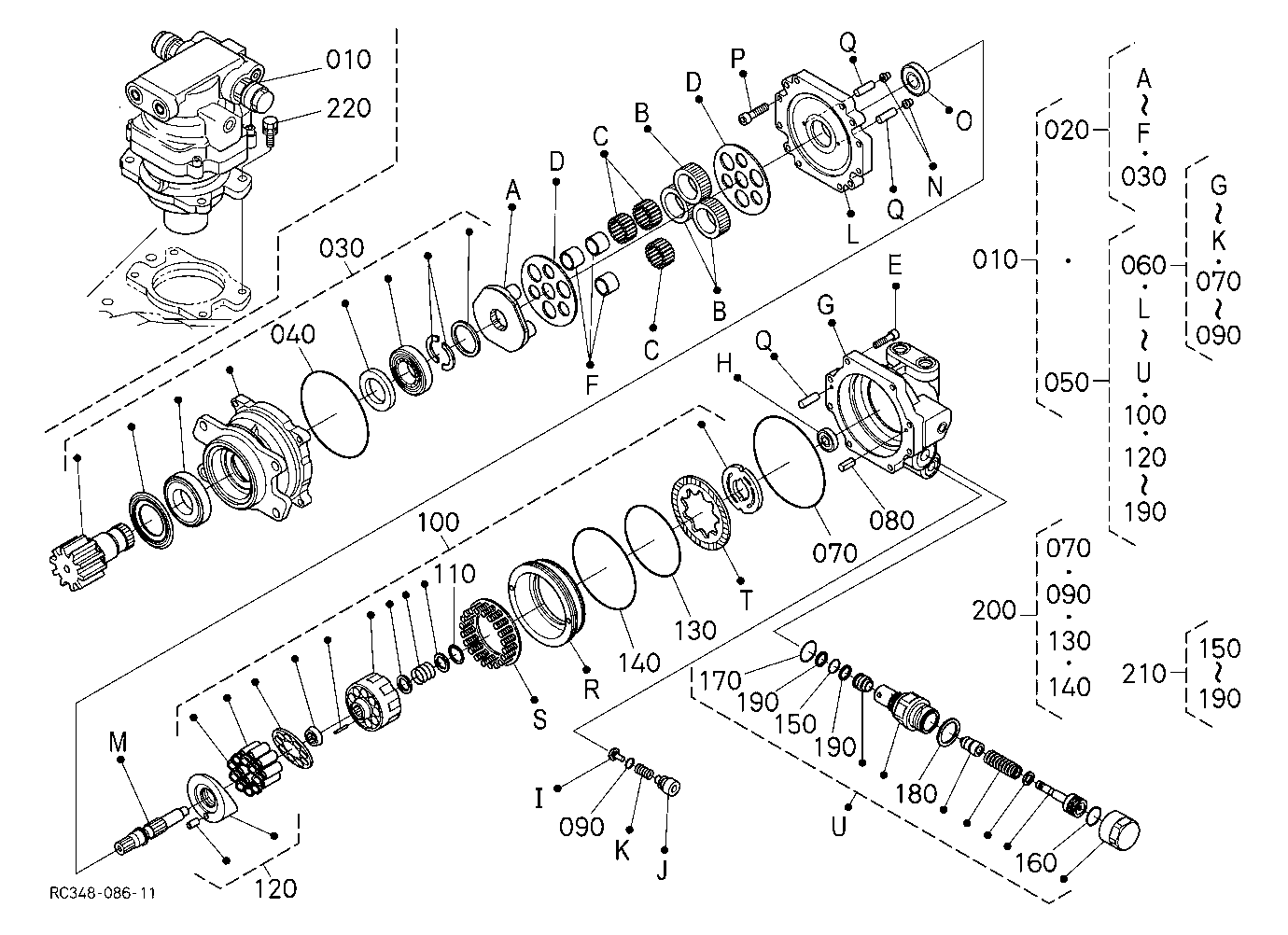 Swivel Motor And Component Parts