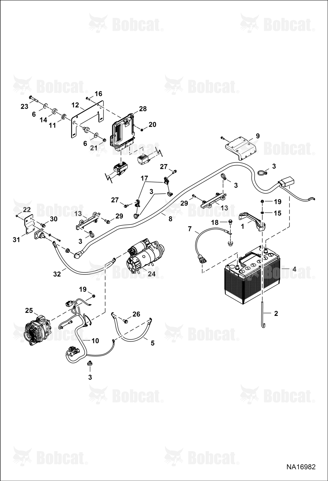 Engine Electrical Circuitry (Battery, ALT & Starter)  B4CD11001 - B4CD15345