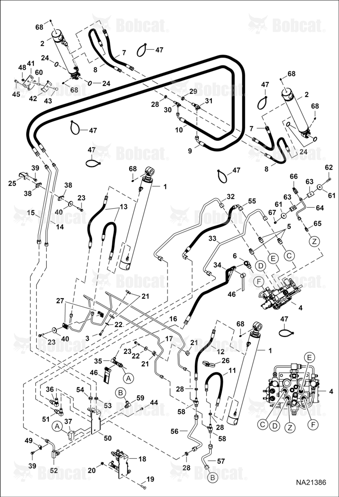 Hydraulic Circuitry (W/O BPV Junction Block) AZND12601 & Above