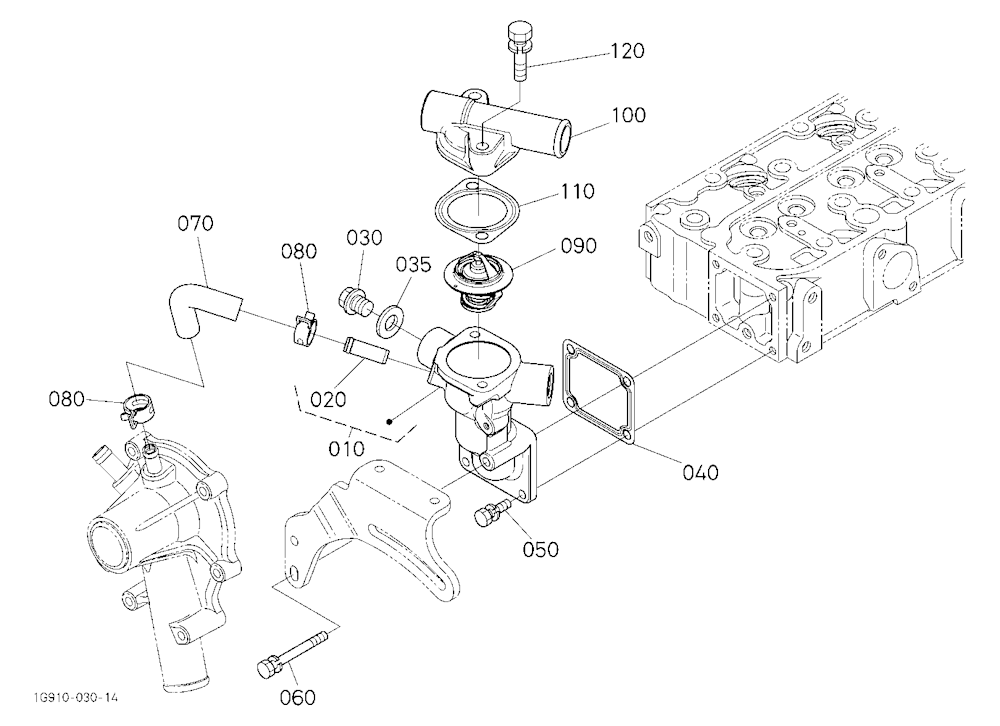 Water Flange And Thermostat