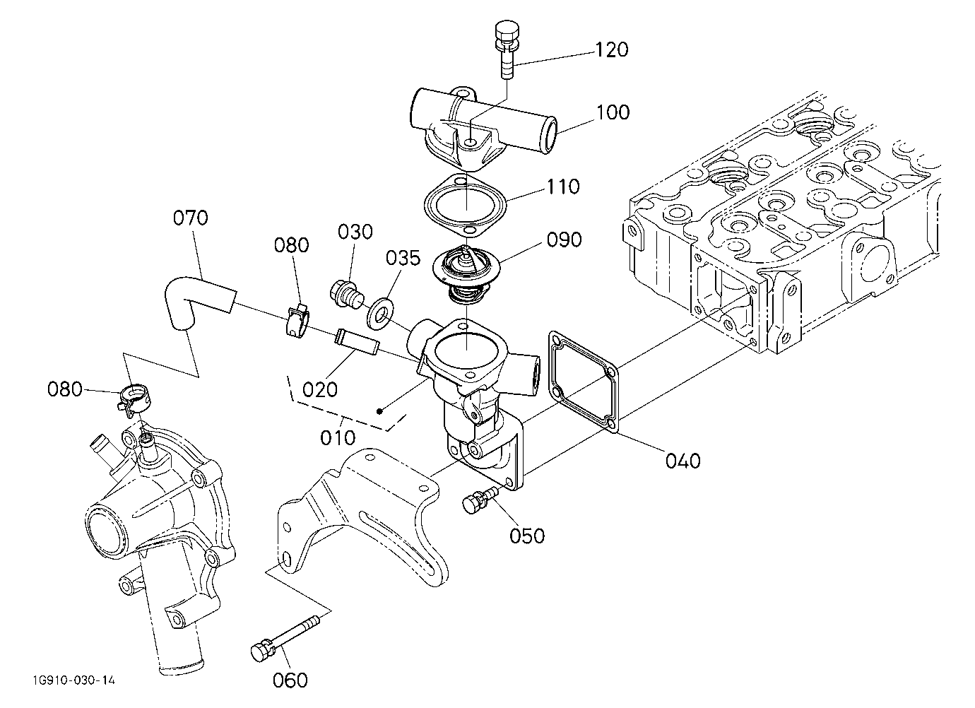 Water Flange And Thermostat