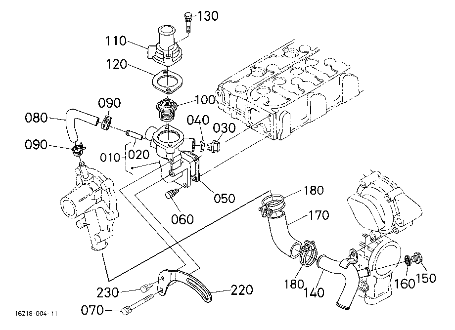 Water Flange And Thermostat