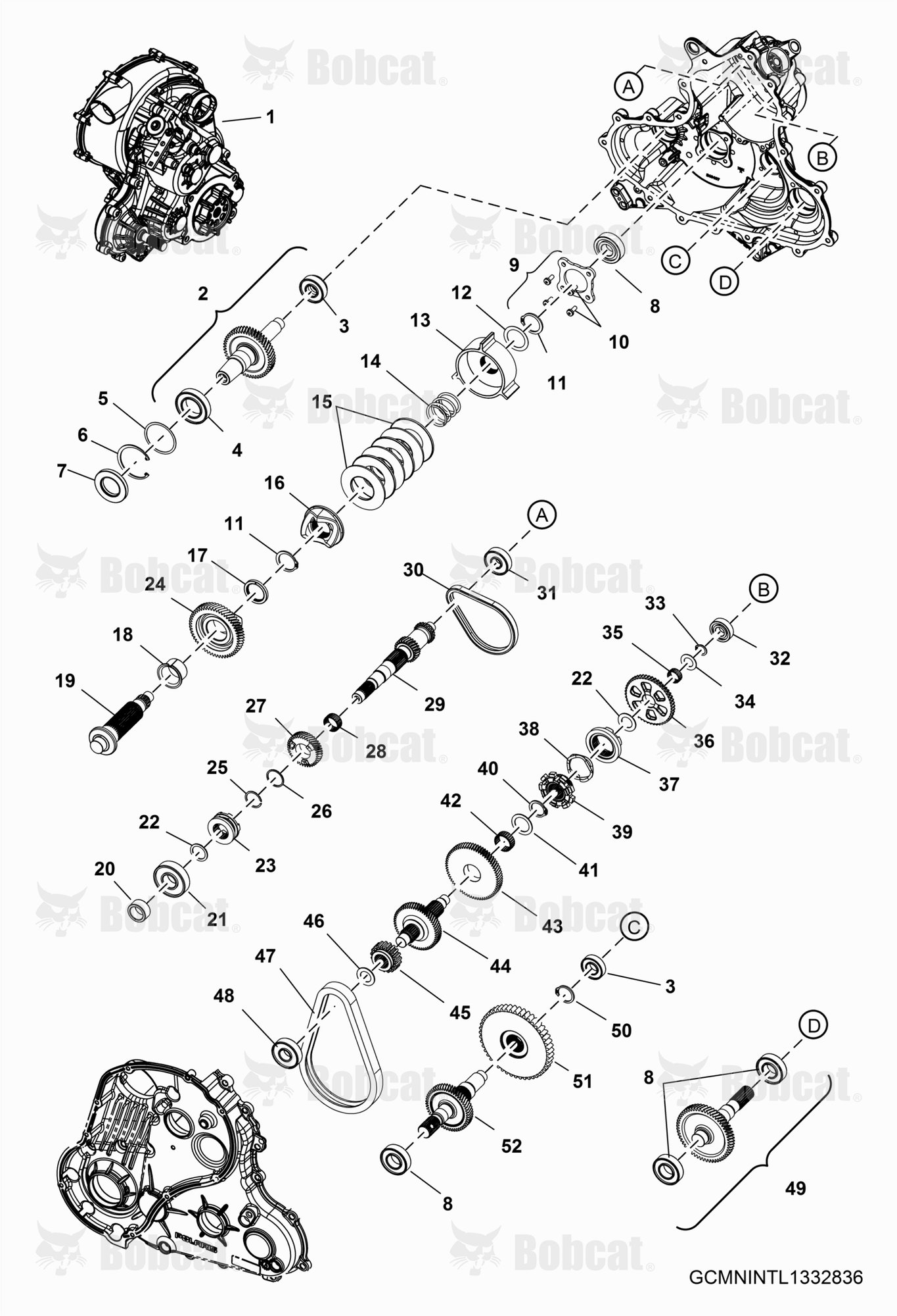 Drive TRAIN, Main Gearcase Internals  AJNW11001 - AJNW19999