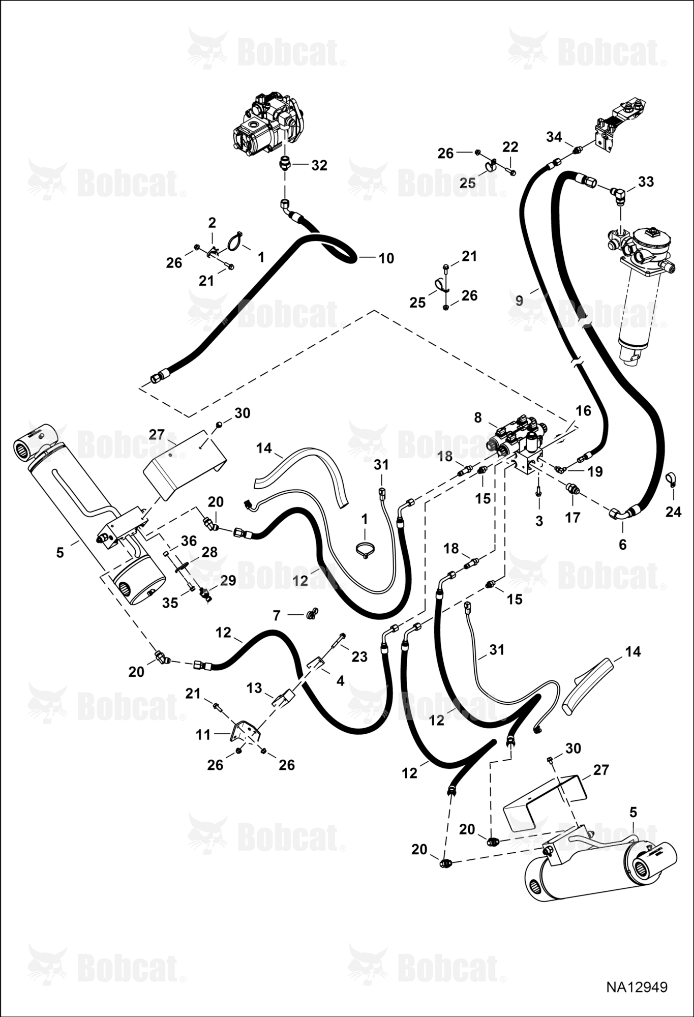 Hydraulic Circuitry (Stabilizers) (Non-leveling)  B41B11001 - B41B16000