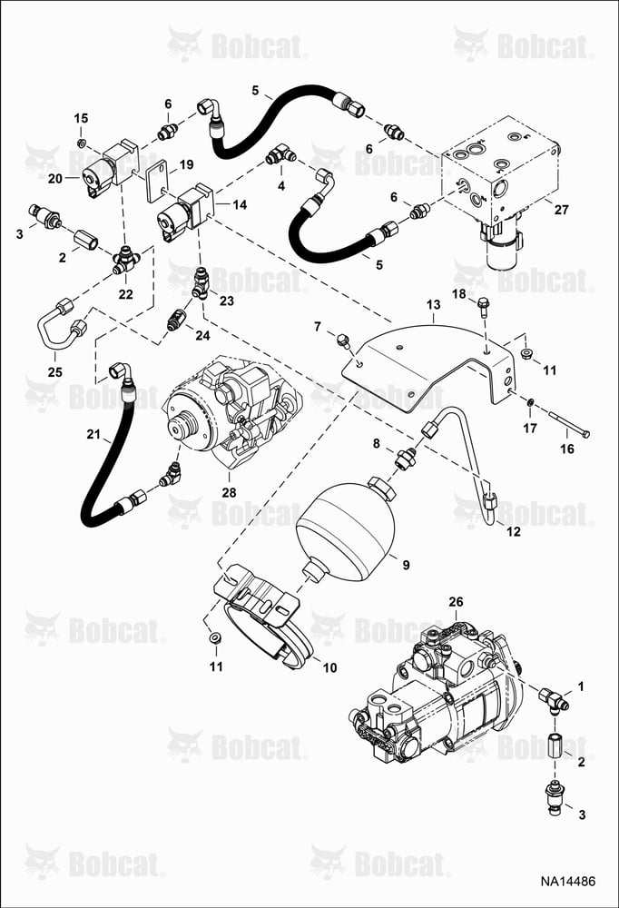 Hydraulic Circuitry (Parking Brake Accumulator) (Tractor)