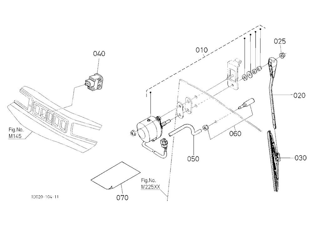 Rear Wiper Kit (W/G No.L8446A) [Cab Type] [[A] Opt