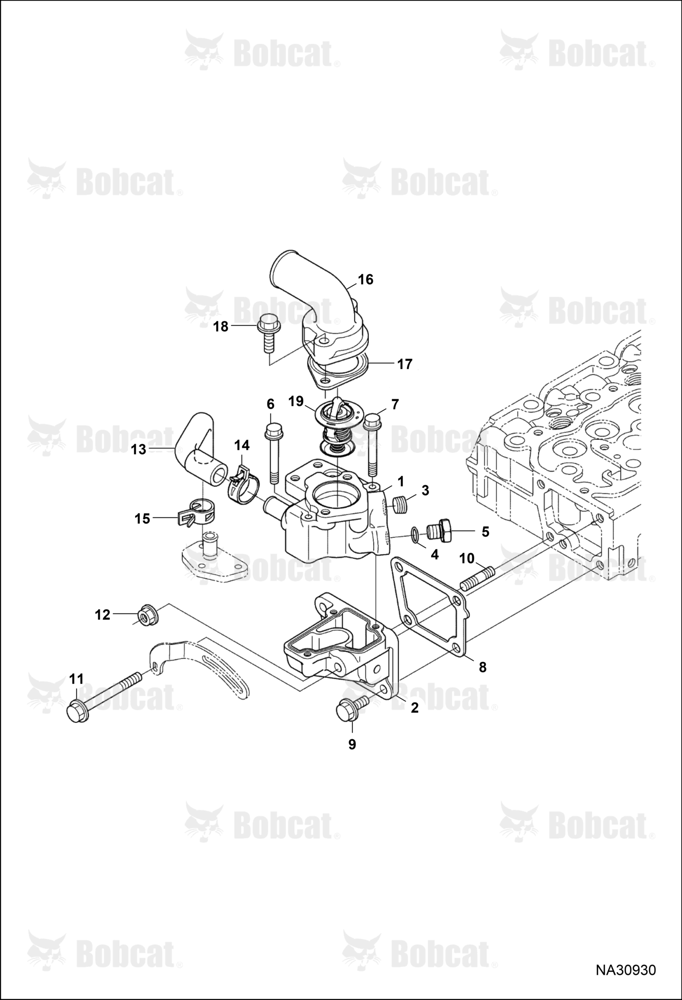 Water Flange & Thermostat