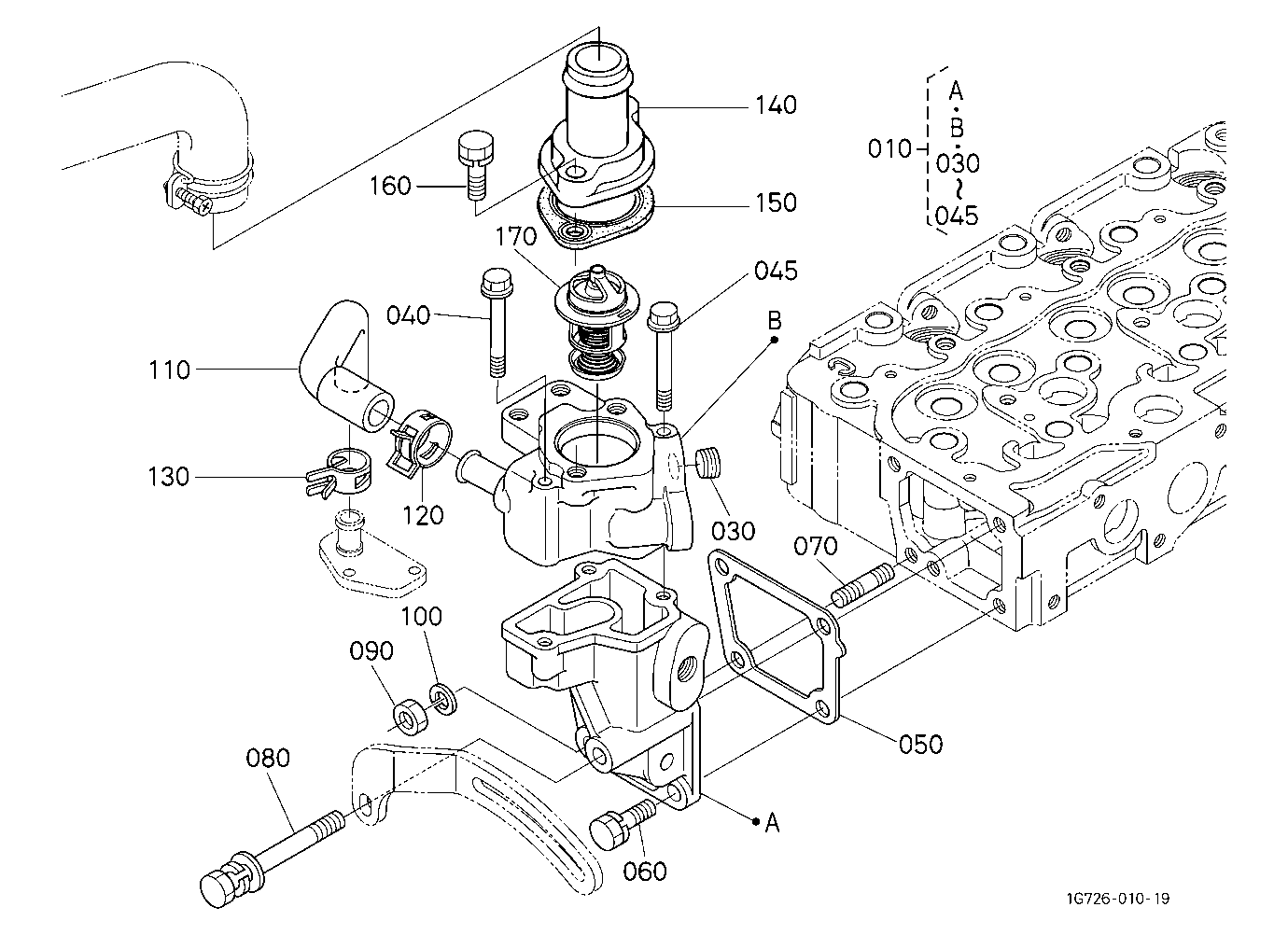 Water Flange And Thermostat
