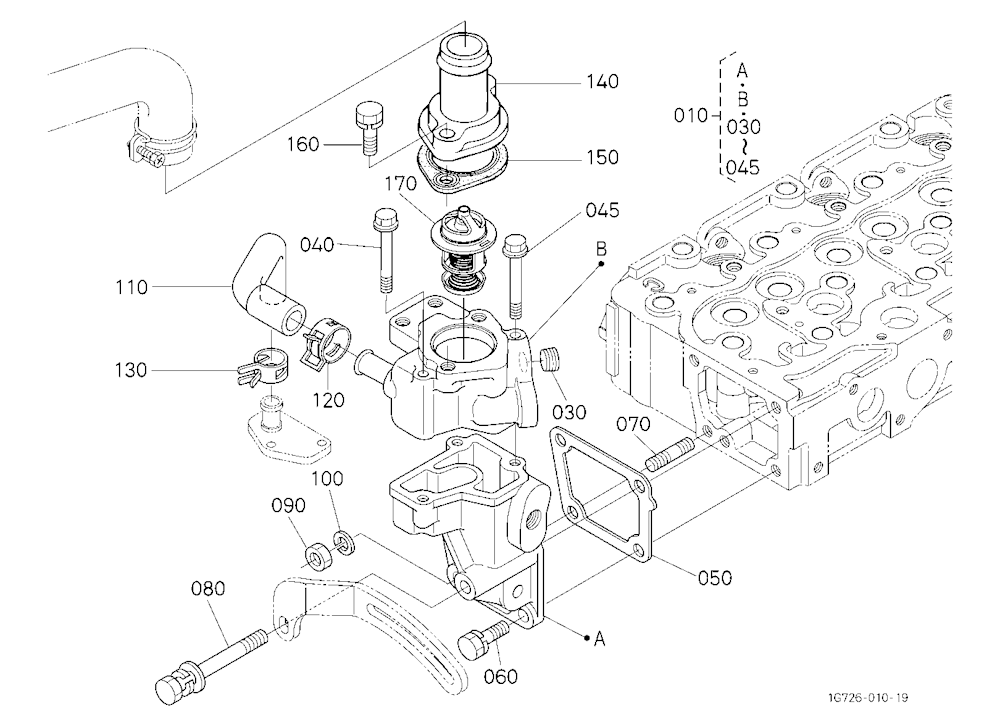 Water Flange And Thermostat