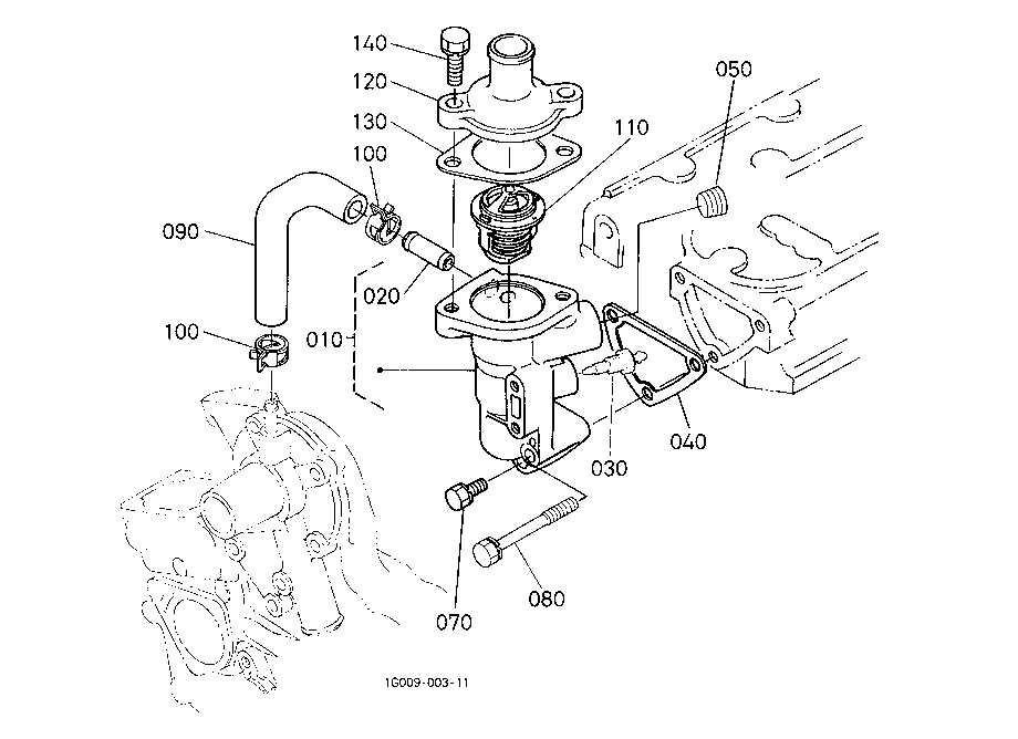 Water Flange And Thermostat