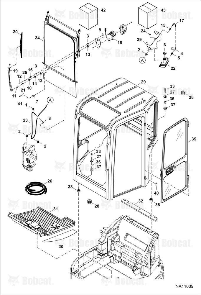 Operator CAB (Mounting, Front Windows, & Door) AB8B12240 & Above