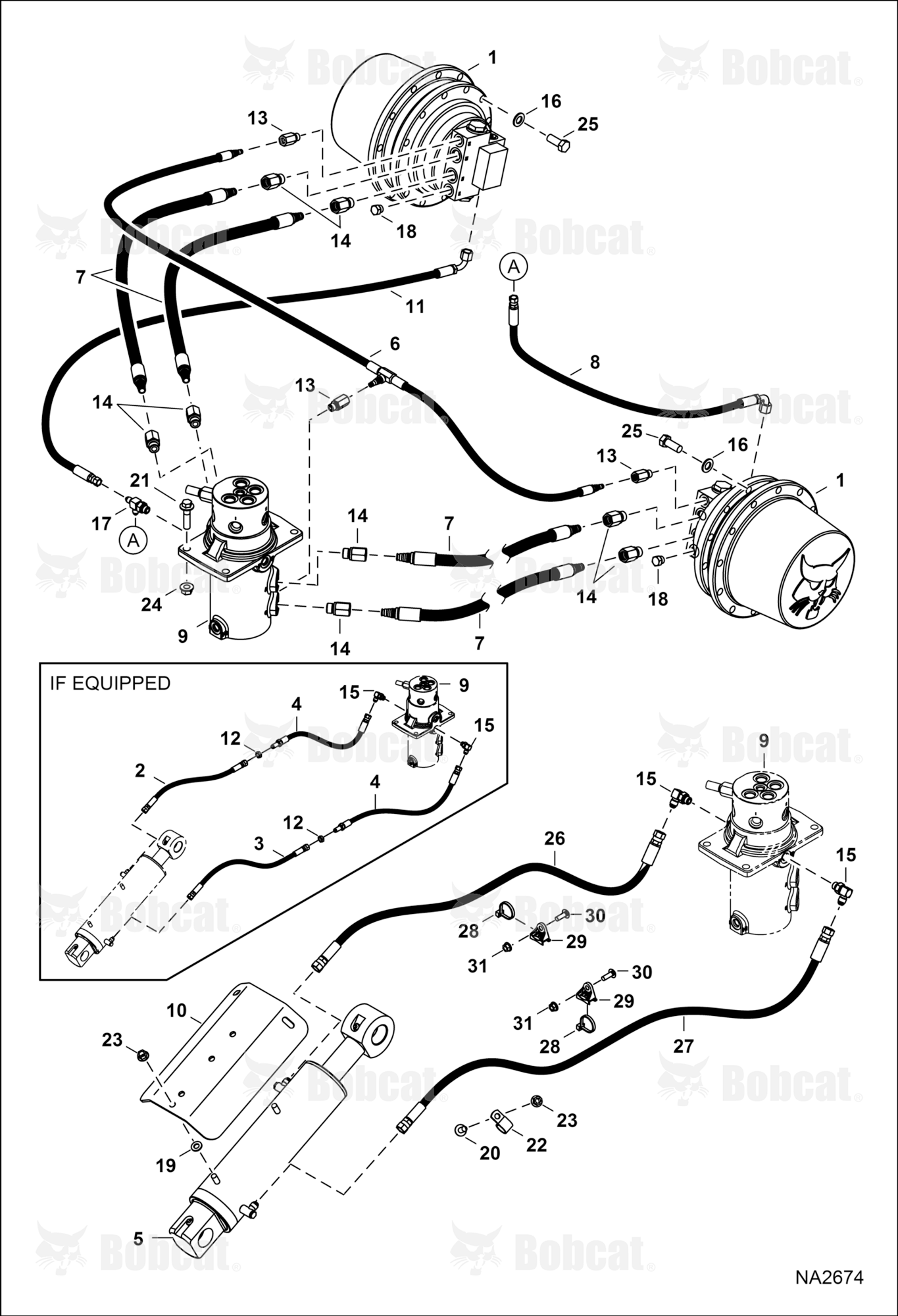 Hydraulic Circuitry (Lower)(W/O Angle Blade)(Branded Drive Motor)  B3NR11001 - B3NR13115