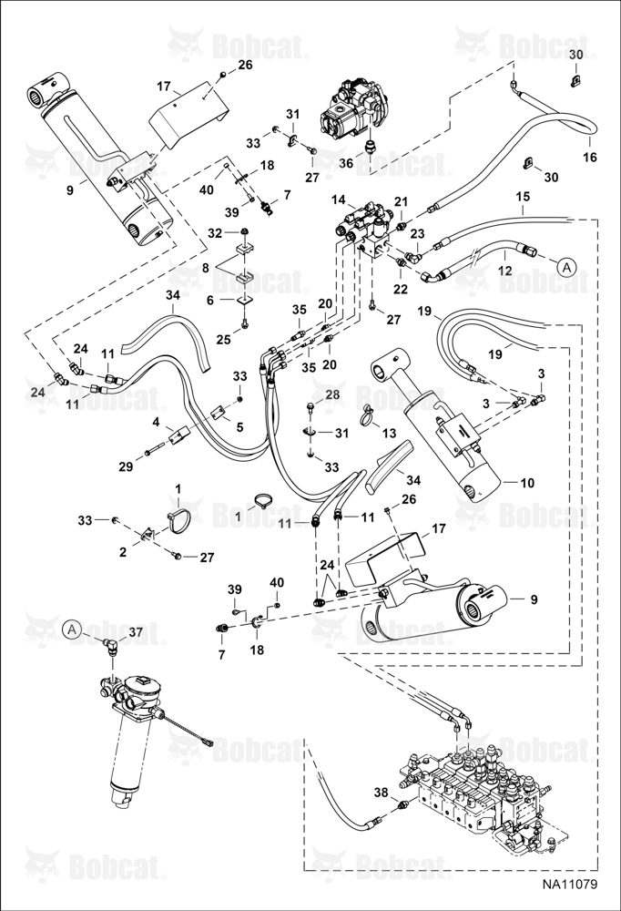 Hydraulic Circuitry (Frame Leveling Stabilizers)  B33G14000 - B33G16000, B33W14000 - B33W16000