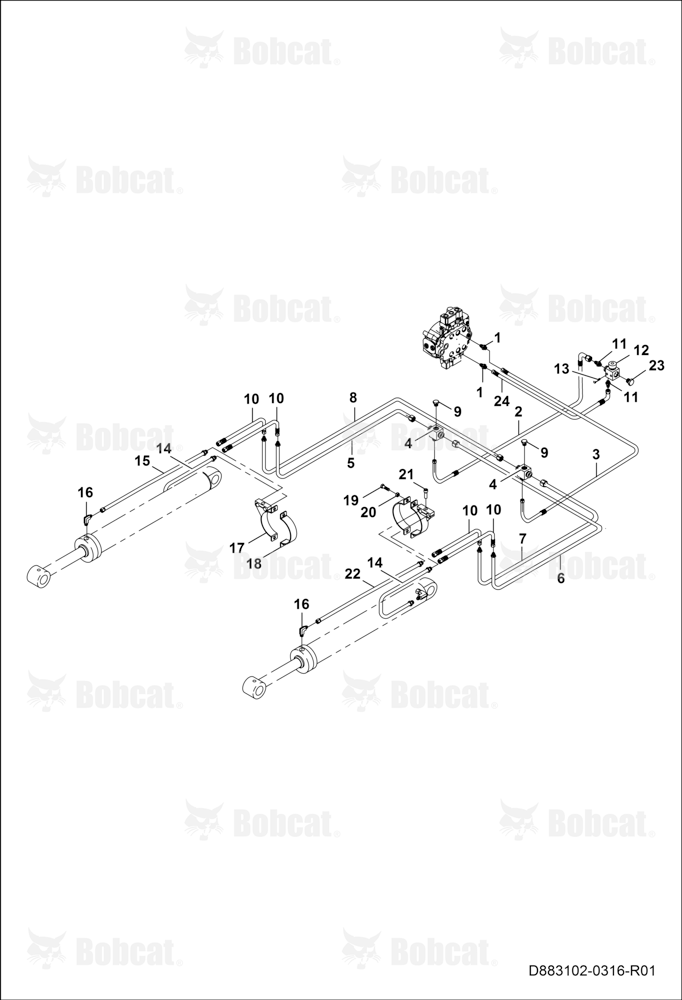 Lift Cylinders Circuit B45111001 - B45111575