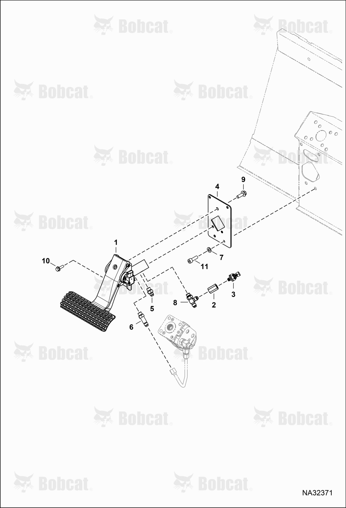 Service Brake Pedal 80B (Sensors and Fittings)  B69811001 & Above