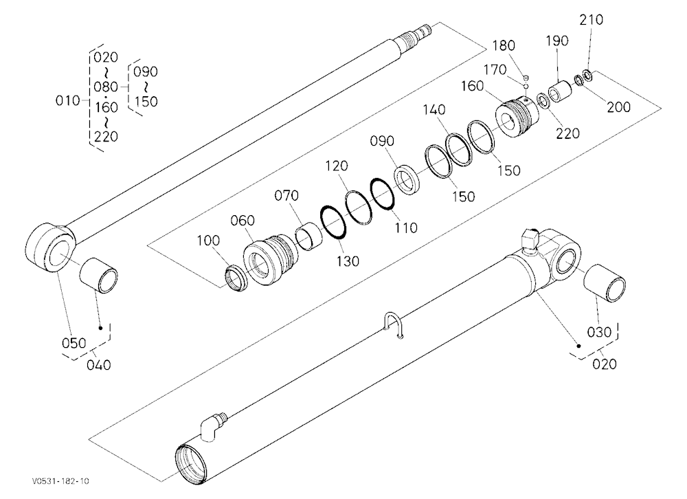 Arm Cylinder (Left) [Component Parts]