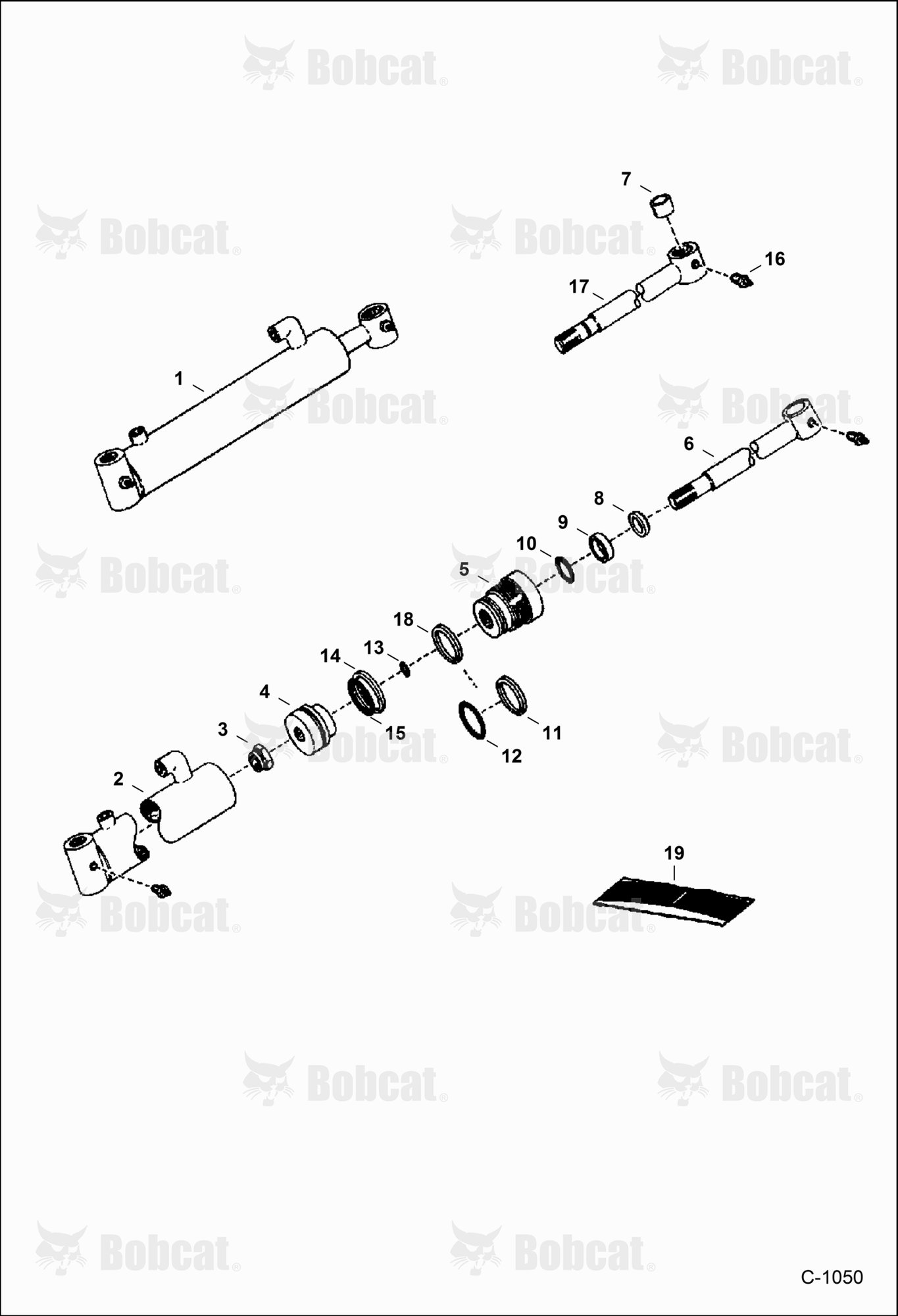 Tilt Cylinder 1 in (25,4 mm) Shaft