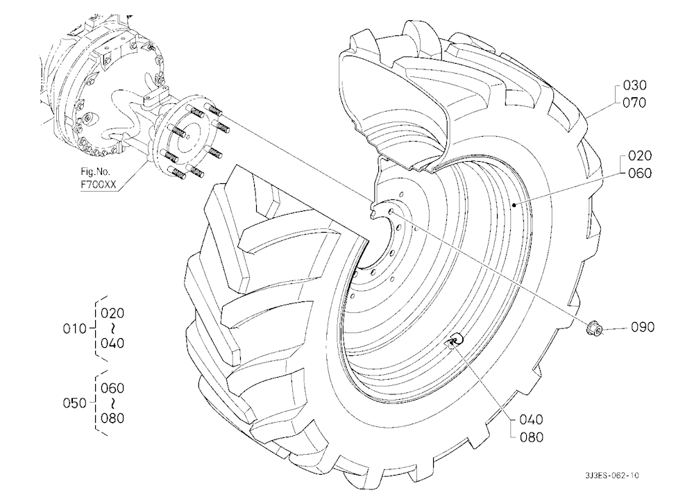 Rear Wheel (520/85R38) [Mitas]