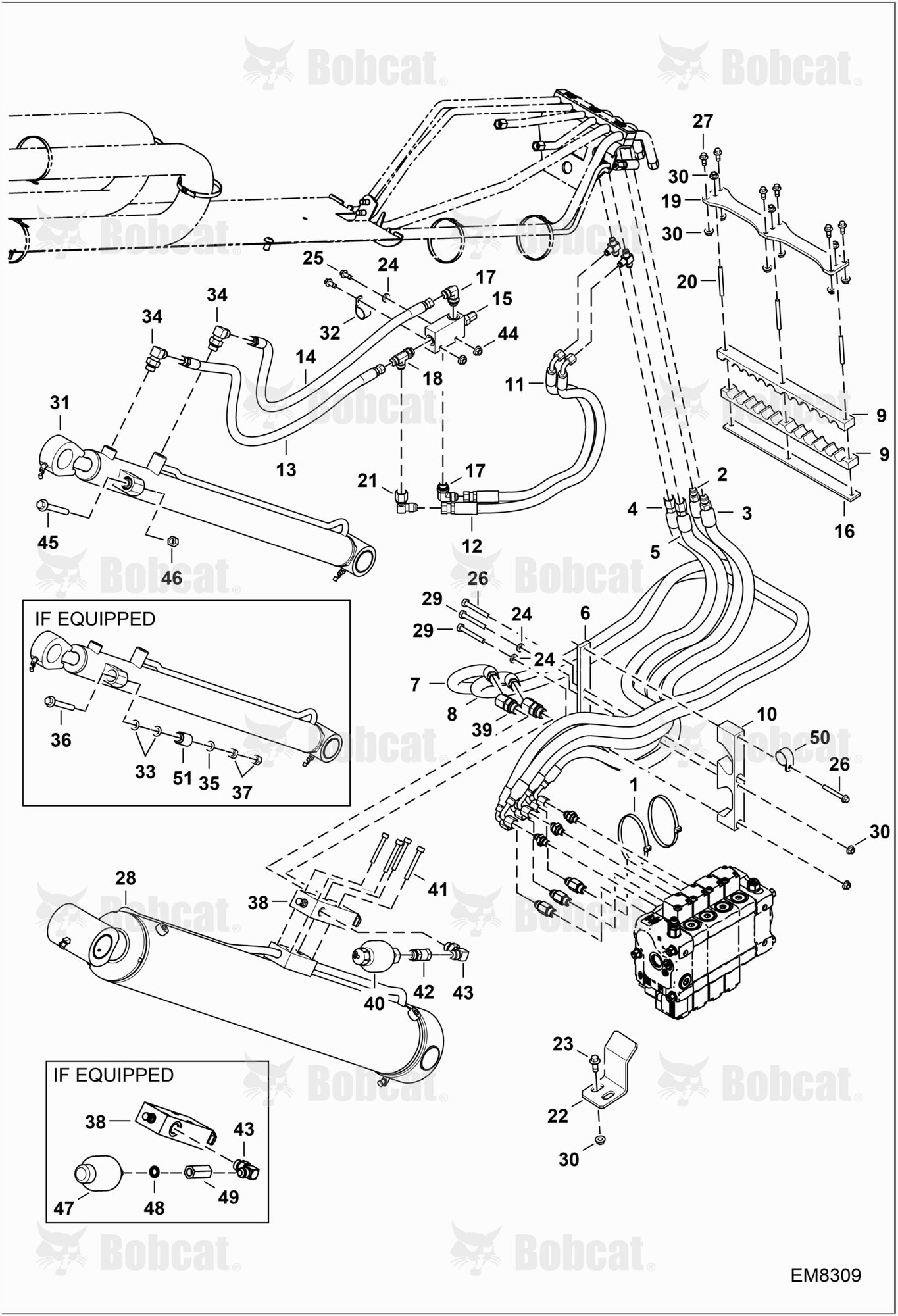 Hydraulic Circuitry (Lift & Self-Leveling)  B35B11001 - B35B11042, B35C11001 - B35C11074