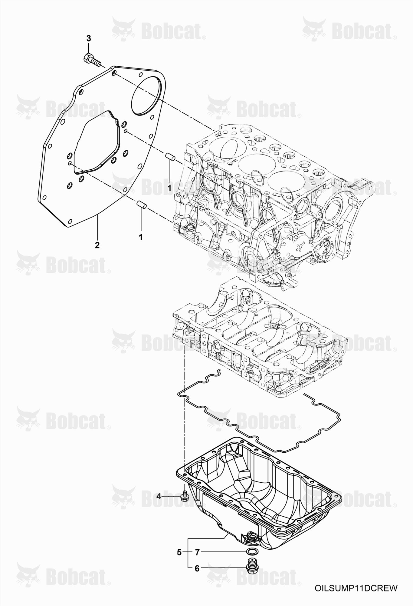 ENGINE, Mounting Flange & Oil Sump