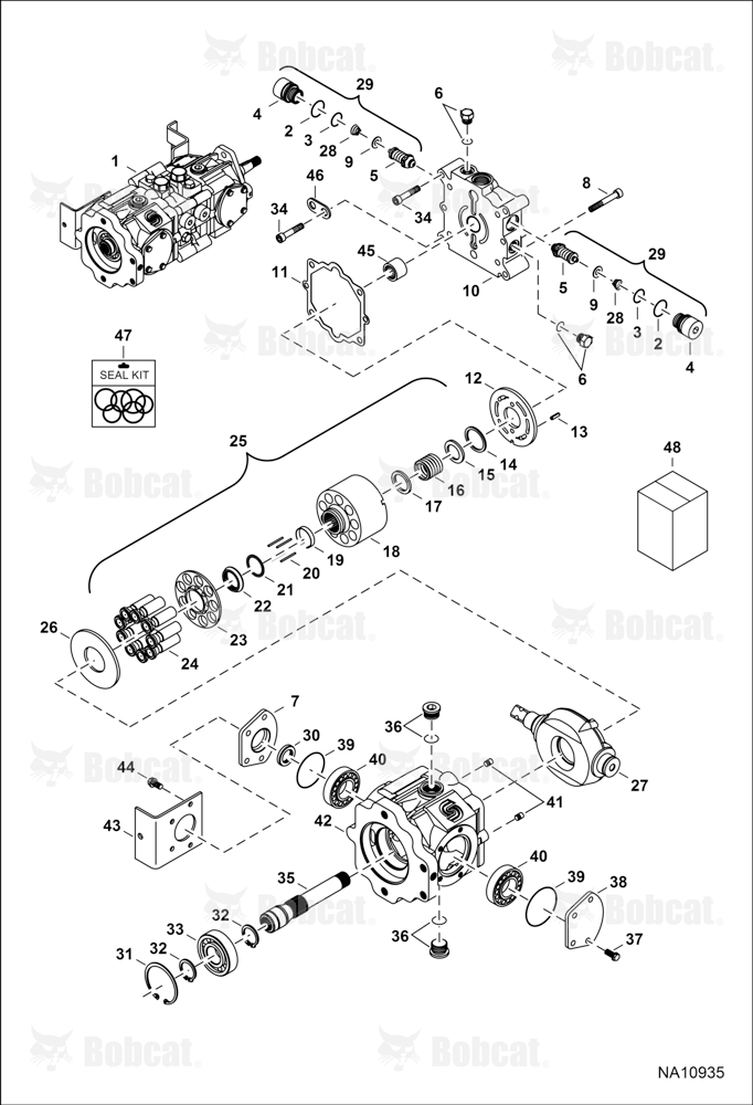 Hydrostatic Pump (Manual Controls & ACS) (Right Half)