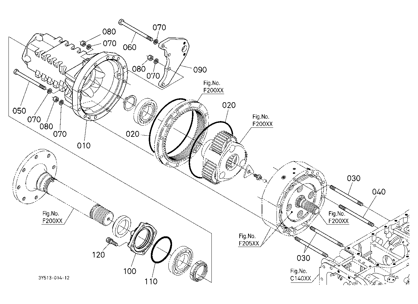 Rear Axle Case Rh