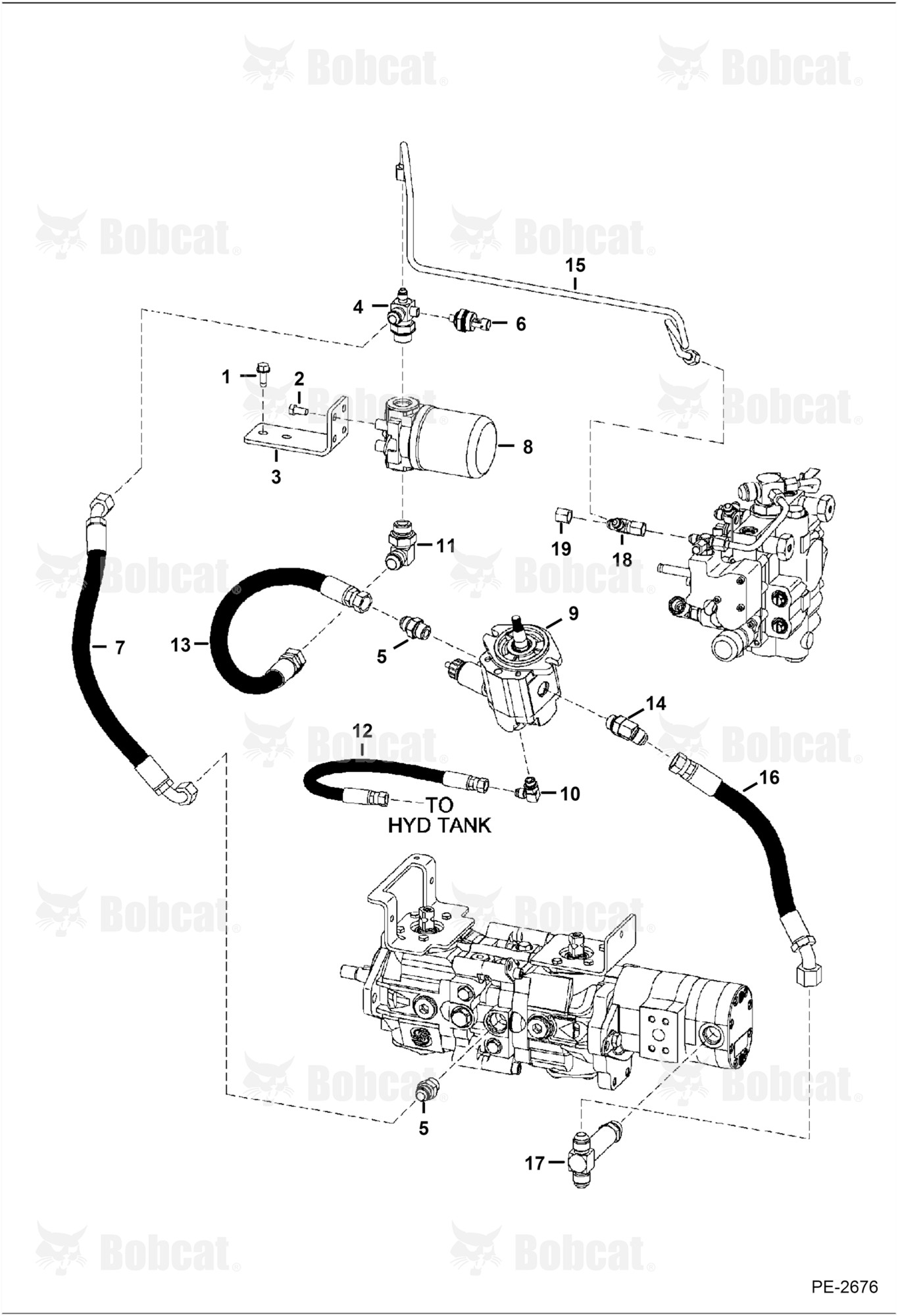 Hydrostatic Circuitry (Cooling Fan)  A3KY29999 & Below